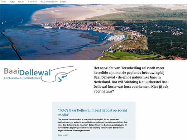 Screenshot website Baai Dellewal